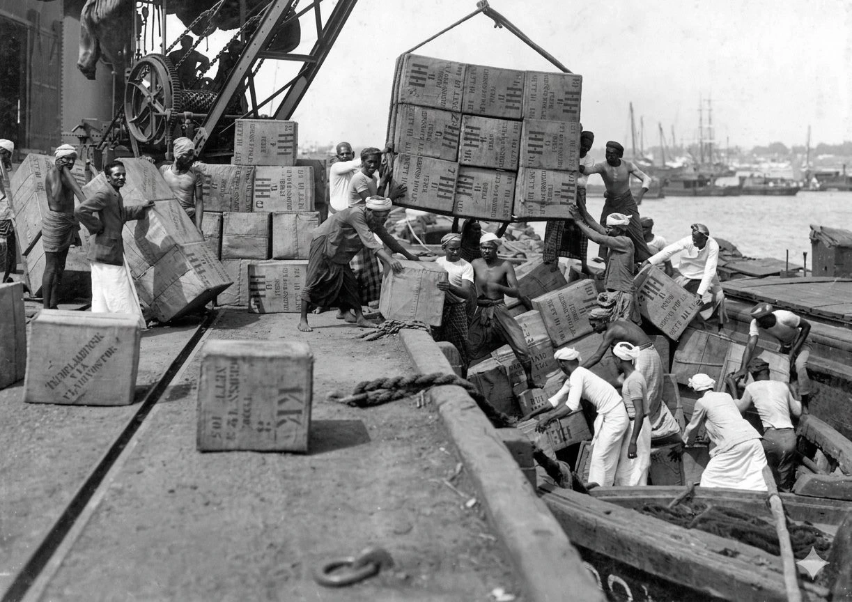 Historic Ceylon export industry archive image