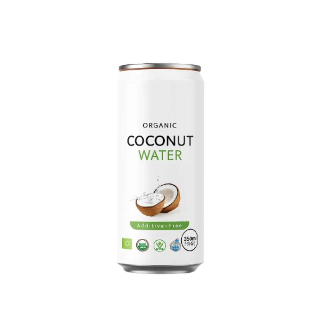Organic coconut water can for export