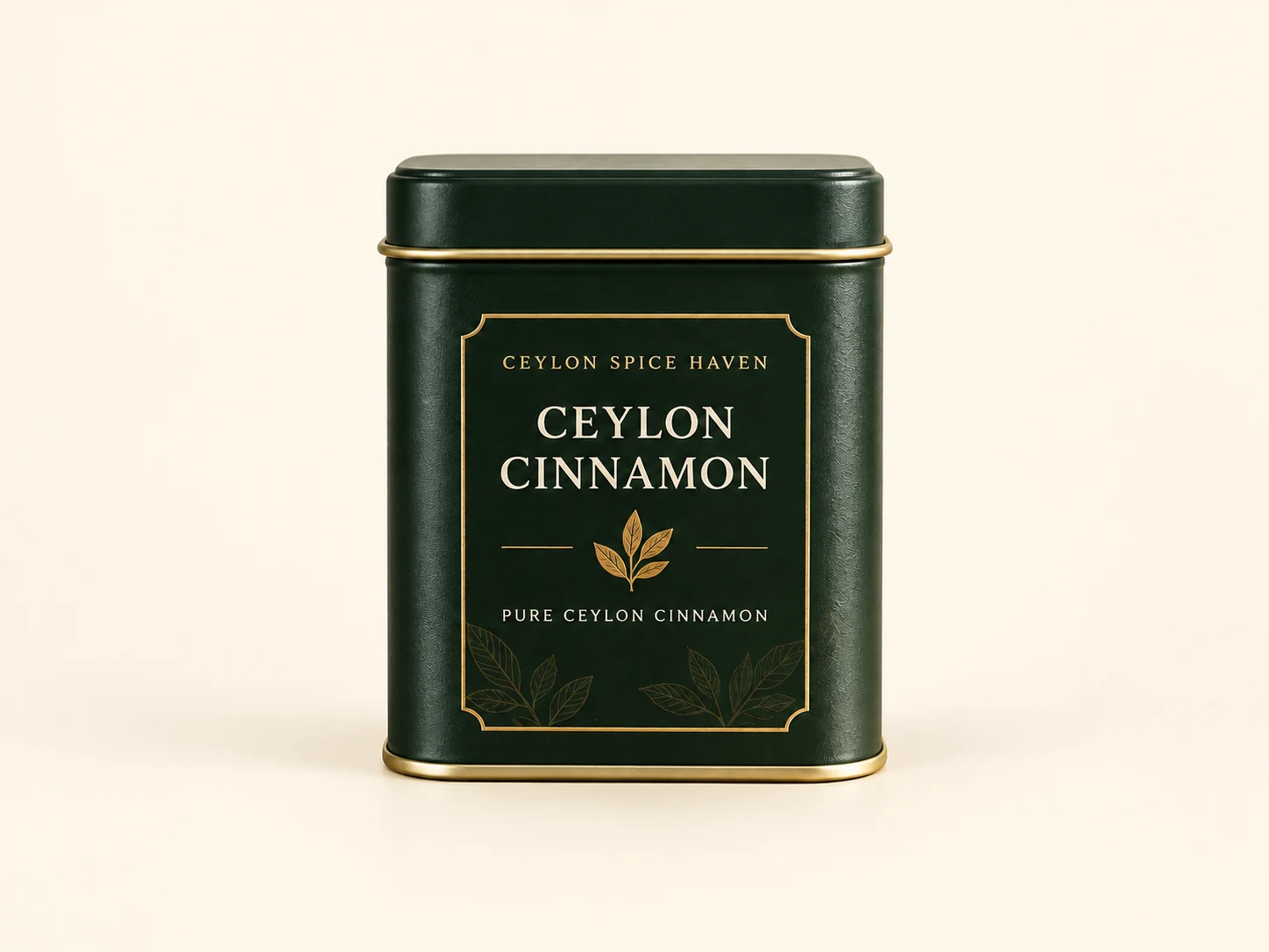 Branded Ceylon cinnamon tin from Ceylon Spice Haven