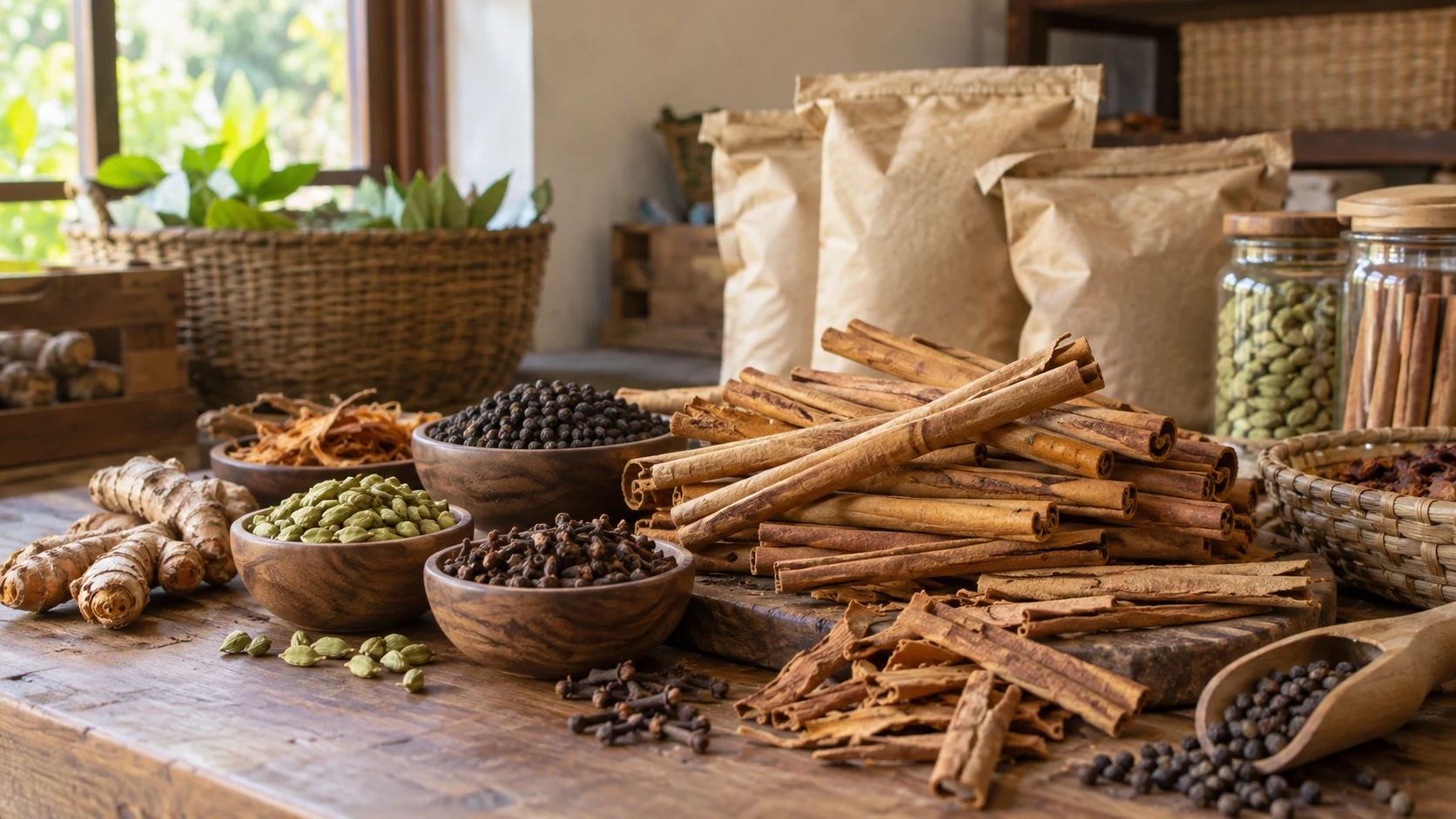 Sri Lankan spices being prepared for export